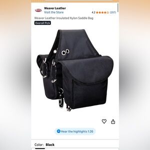 Weaver Leather Black Saddle Bag